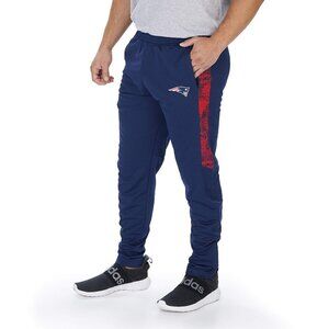 Zubaz Men's Track Pant With Half Sides New England Patriots Medium Team Color
